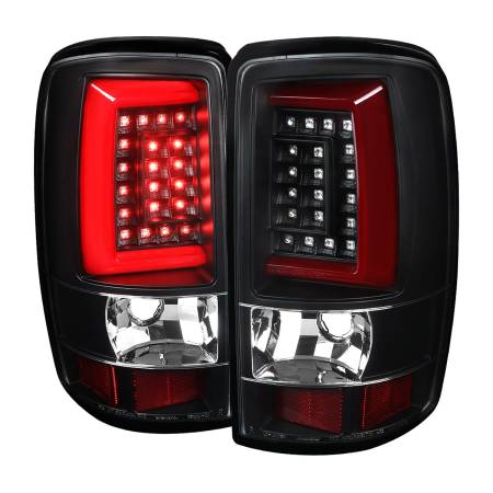 Spec'D Tuning Products - Spec-D 2000-2006 Chevrolet Suburban/Tahoe GMC Yukon/Yukon XL LED C Bar Tail Lights (Black Housing/Clear Lens)