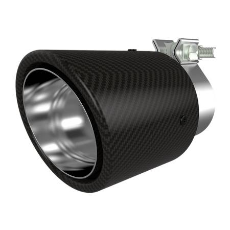 Spec'D Tuning Products - Spec-D Universal 2.5" Inlet/3.5" Outlet Carbon Fiber Cover Exhaust Tip