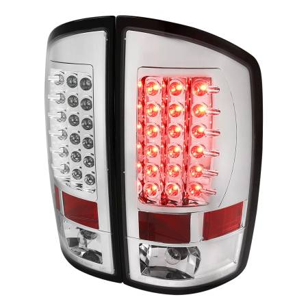 Spec'D Tuning Products - Spec-D 2007-2009 Dodge RAM LED Tail Lights (Chrome Housing/Clear Lens)