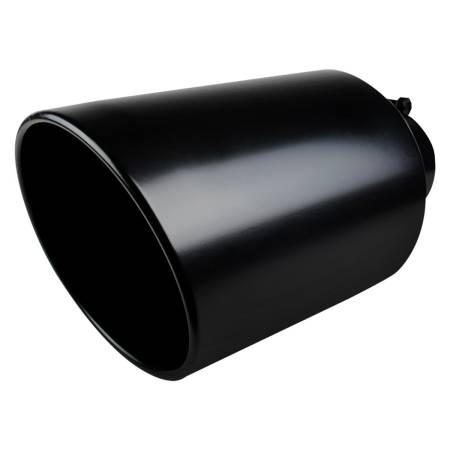 Spec'D Tuning Products - Spec-D Universal 4" Inlet/8" Outlet Black Stainless Steel Bolt-On Angled Exhaust Tip