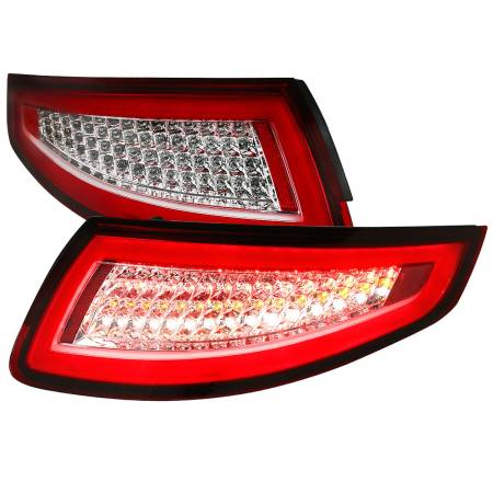 Spec'D Tuning Products - Spec-D 2005-2008 Porsche 911 997 Carrera / 2007-2009 911 997 GT3 LED Tail Lights (Chrome Housing/Red Lens)
