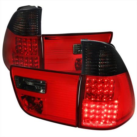 Spec'D Tuning Products - Spec-D 2000-2006 BMW E53 X5 LED Tail Lights - OZ (Chrome Housing/Red Smoke Lens)