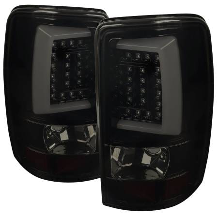 Spec'D Tuning Products - Spec-D 2000-2006 Chevrolet Suburban/Tahoe GMC Yukon/Yukon XL LED C Bar Tail Lights (Glossy Black Housing/Smoke Lens)