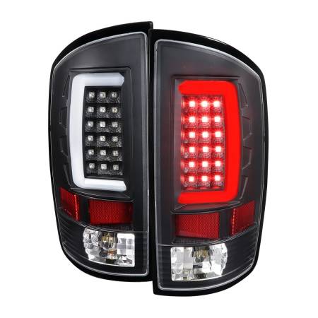 Spec'D Tuning Products - Spec-D 2007-2009 Dodge RAM 1500/2500/3500 LED Tail Lights (Matte Black Housing/Clear Lens)