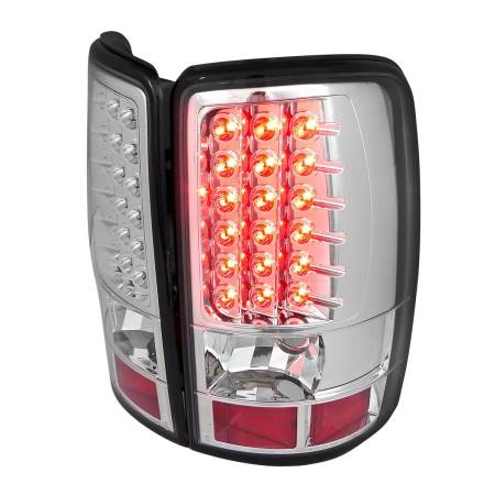 Spec'D Tuning Products - Spec-D 2000-2006 Chevrolet Suburban/Tahoe GMC Yukon/Yukon XL LED Tail Lights (Chrome Housing/Clear Lens)