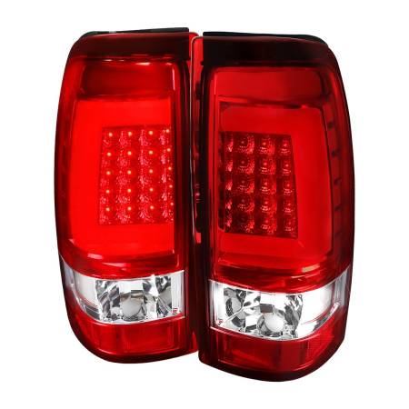 Spec'D Tuning Products - Spec-D 2003-2006 Chevrolet Silverado LED Tail Lights - G2 (Chrome Housing/Red Clear Lens)