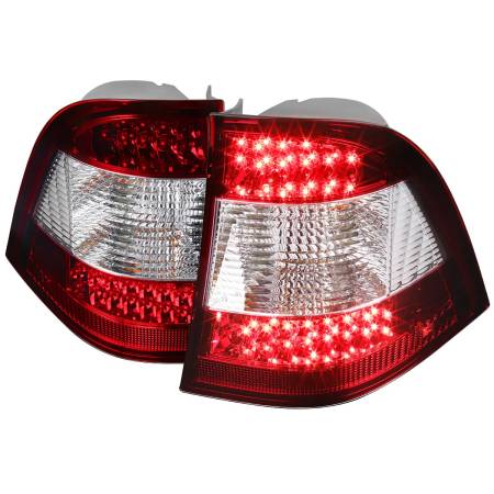 Spec'D Tuning Products - Spec-D 1998-2005 Mercedes Benz W163 M Class LED Tail Lights (Chrome Housing/Red Clear Lens)