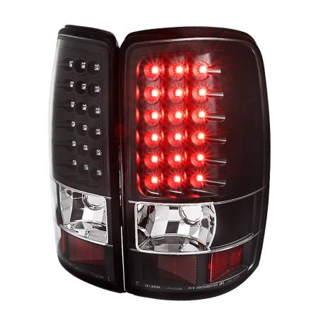Spec'D Tuning Products - Spec-D 2000-2006 Chevrolet Suburban/Tahoe GMC Yukon/Yukon XL LED Tail Lights (Matte Black Housing/Clear Lens)