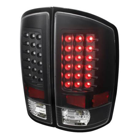 Spec'D Tuning Products - Spec-D 2007-2009 Dodge RAM LED Tail Lights (Matte Black Housing/Clear Lens)