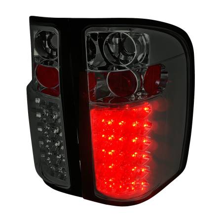 Spec'D Tuning Products - Spec-D 2007-2014 Chevrolet Silverado LED Tail Lights (Chrome Housing/Smoke Lens)