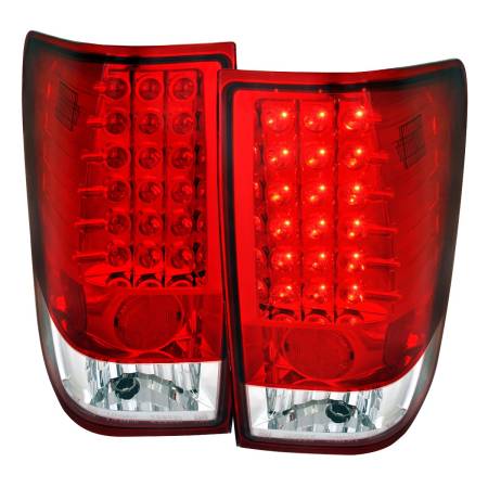Spec'D Tuning Products - Spec-D 2004-2015 Nissan Titan LED Tail Lights (Chrome Housing/Red Clear Lens)