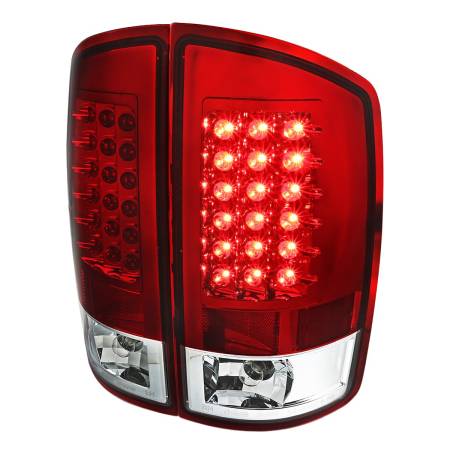 Spec'D Tuning Products - Spec-D 2007-2009 Dodge RAM LED Tail Lights (Chrome Housing/Red Lens)