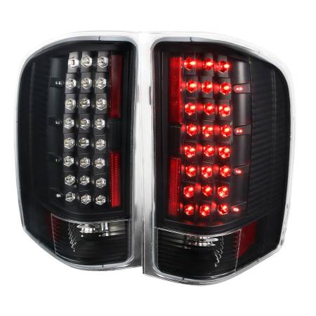 Spec'D Tuning Products - Spec-D 2007-2014 Chevrolet Silverado LED Tail Lights - OZ (Matte Black Housing/Clear Lens)