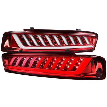 Spec'D Tuning Products - Spec-D 2016-2018 Chevrolet Camaro Sequential LED Tail Lights (Chrome Housing/Red Clear Lens)