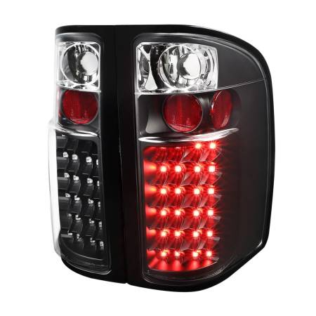 Spec'D Tuning Products - Spec-D 2007-2014 Chevrolet Silverado V2 LED Tail Lights (Matte Black Housing/Clear Lens)