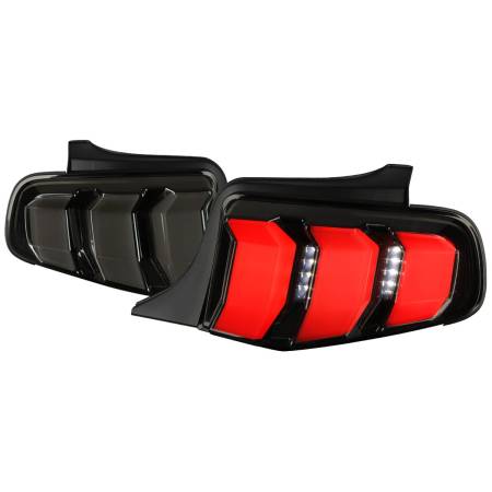 Spec'D Tuning Products - Spec-D 2010-2012 Ford Mustang Sequential LED Tail Lights (Glossy Black Housing/Smoke Lens)