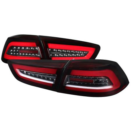 Spec'D Tuning Products - Spec-D 2008-2017 Mitsubishi Lancer / 2008-2015 Lancer EVO X Sedan Red Bar LED Tail Lights (Black Housing/Red Lens)