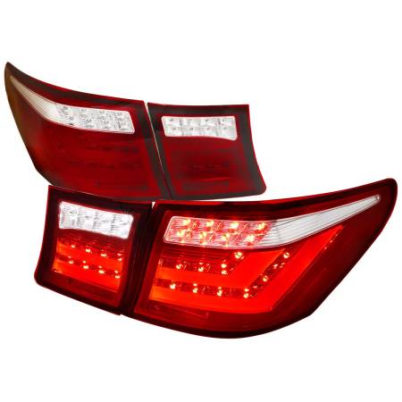 Spec'D Tuning Products - Spec-D 2007-2009 Lexus LS460 LED Tail Lights & Trunk Lights (Chrome Housing/Red Lens)