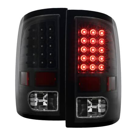 Spec'D Tuning Products - Spec-D 2009-2018 Dodge RAM 1500 / 2019-2021 RAM Classic / 2010-2018 RAM 2500 3500 LED Tail Lights - V2 (Matte Black Housing/Clear Lens)