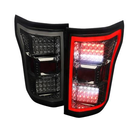 Spec'D Tuning Products - Spec-D 2018-2020 Ford F-150 LED Tail Lights (Chrome Housing/Smoke Lens)