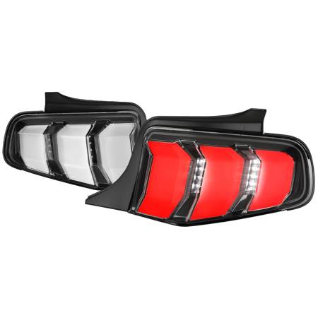 Spec'D Tuning Products - Spec-D 2010-2012 Ford Mustang Sequential LED Tail Lights (Matte Black Housing/Clear Lens)