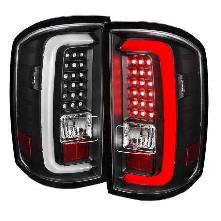 Spec'D Tuning Products - Spec-D 2014-2018 GMC Sierra 1500/2500HD/3500HD V2 LED Tail Lights (Matte Black Housing/Clear Lens)