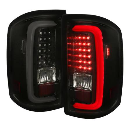 Spec'D Tuning Products - Spec-D 2014-2018 GMC Sierra 1500/2500HD/3500HD LED Tail Lights (Glossy Black Housing/Smoke Lens)