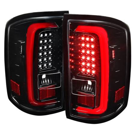 Spec'D Tuning Products - Spec-D 2014-2018 GMC Sierra 1500/2500HD/3500HD LED Tail Lights (Jet Black Housing/Clear Lens)