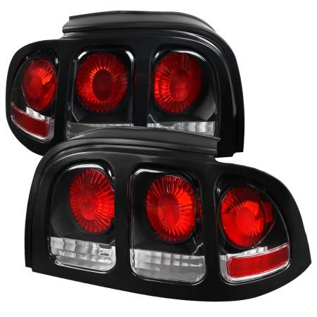 Spec'D Tuning Products - Spec-D 1994-1998 Ford Mustang Tail Lights (Matte Black Housing/Clear Lens)