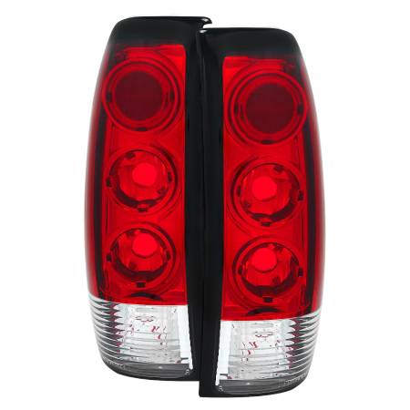 Spec'D Tuning Products - Spec-D 1999-2002 Chevrolet Silverado/ 1999-2006 GMC Sierra Tail Lights - APC (Chrome Housing/Red Lens)
