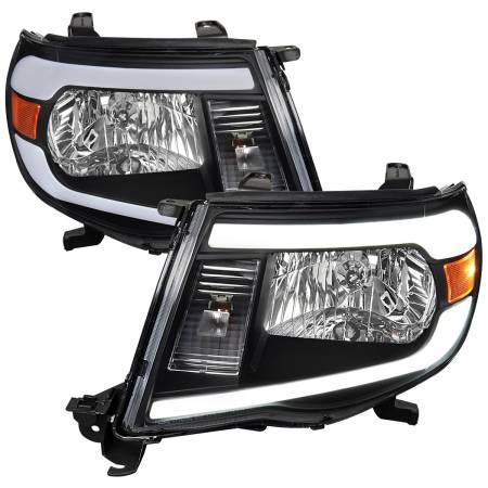 Spec'D Tuning Products - Spec-D 2005-2011 Toyota Tacoma LED Bar Factory Style Headlights (Matte Black Housing/Clear Lens)
