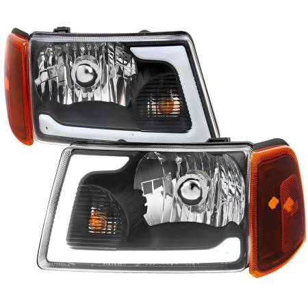 Spec'D Tuning Products - Spec-D 2001-2011 Ford Ranger LED Bar Factory Style Headlights w/Amber Corner Lamp (Matte Black Housing/Clear Lens)