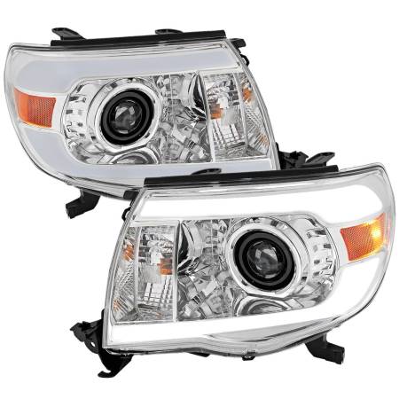Spec'D Tuning Products - Spec-D 2005-2011 Toyota Tacoma LED Bar Projector Headlights (Chrome Housing/Clear Lens)