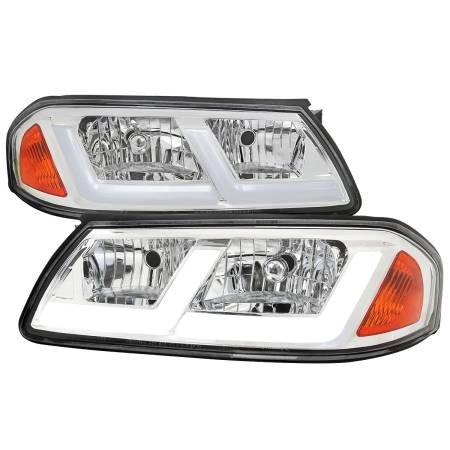 Spec'D Tuning Products - Spec-D 2000-2005 Chevrolet Impala LED Bar Factory Style Headlights  (Chrome Housing/Clear Lens)