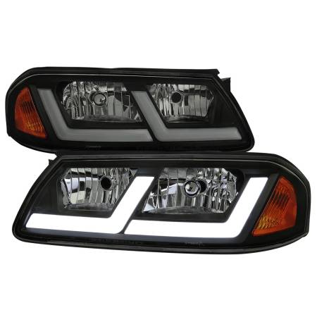 Spec'D Tuning Products - Spec-D 2000-2005 Chevrolet Impala LED Bar Factory Style Headlights  (Matte Black Housing/Smoke Lens)
