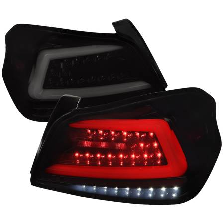 Spec'D Tuning Products - Spec-D 2015-2021 Subaru WRX  Sequential White Bar LED Tail Lights (Glossy Black Housing/Smoke Lens)