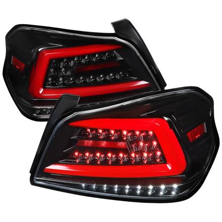 Spec'D Tuning Products - Spec-D 2015-2021 Subaru WRX  Sequential Red Bar LED Tail Lights (Jet Black Housing/Clear Lens)