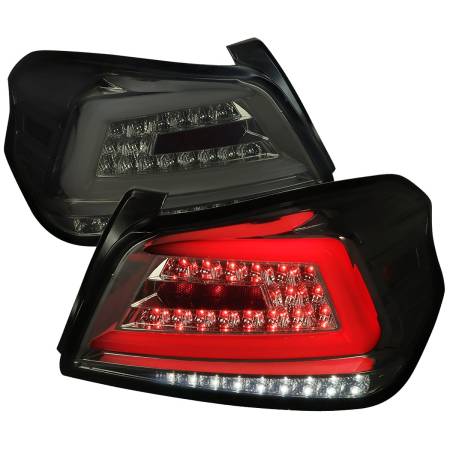 Spec'D Tuning Products - Spec-D 2015-2021 Subaru WRX Sequential White Bar LED Tail Lights (Chrome Housing/Smoke Lens)