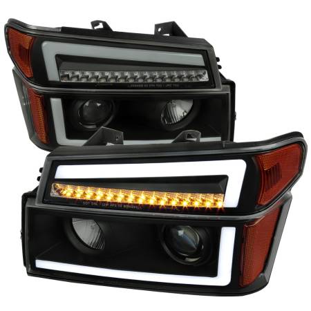Spec'D Tuning Products - Spec-D 2004-2012 Chevrolet Colorado/GMC Canyon LED Sequential Turn Signal Projector Headlights and Corner Lamp Assembly (Matte Black Housing/Smoke Lens)