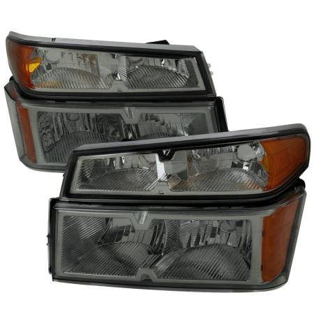 Spec'D Tuning Products - Spec-D 2004-2012 Chevrolet Colorado GMC Canyon Isuzu I-Series Factory Style Headlights & Corner Lights (Chrome Housing/Light Smoke Lens)