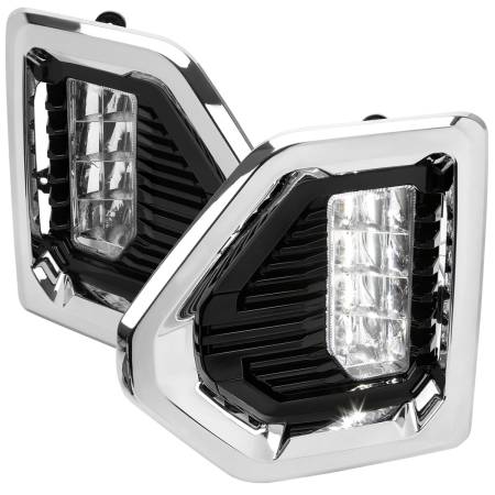 Spec'D Tuning Products - Spec-D 2019-2021 GMC Sierra 1500 Denali/SLT/AT4 Switchback LED Fog Lights Kit (Chrome Housing/Clear Lens)