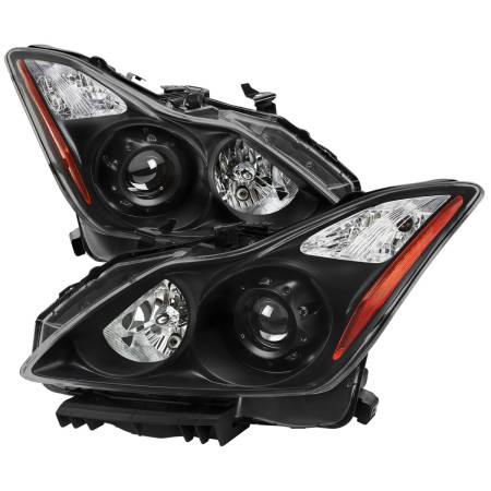 Spec'D Tuning Products - Spec-D 2008-2013 Infiniti G37/2014-2015 Q60 2 Door Coupe/Convertible Factory Style Projector Headlights (Matte Black Housing/Clear Lens)