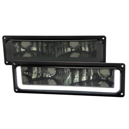 Spec'D Tuning Products - Spec-D 1988-1998 Chevrolet C10 GMC C/K LED Strip Bumper Corner Signal Lights (Chrome Housing/Smoke Lens)
