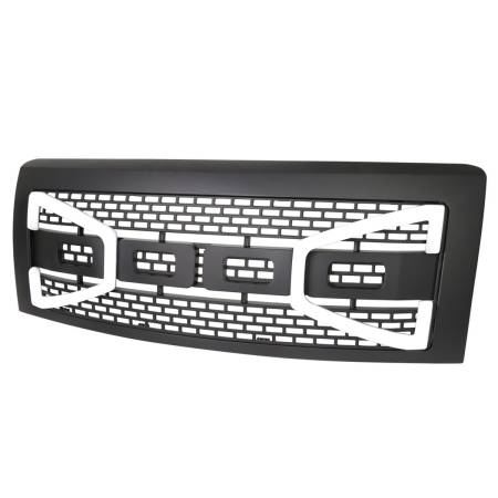 Spec'D Tuning Products - Spec-D 2009-2014 Ford F-150 Black Raptor Style Mesh Grille with LED Light Bar
