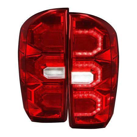 Spec'D Tuning Products - Spec-D 2016-2022 Toyota Tacoma Sequential Signal LED Tail Lights (Chrome Housing/Red Lens)