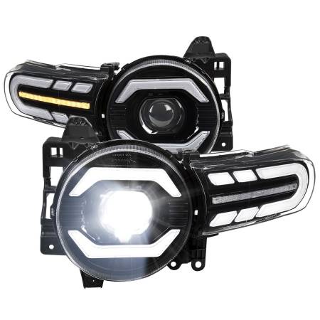 Spec'D Tuning Products - Spec-D 2007-2014 Toyota FJ Cruiser Full LED Projector Headlights with Sequential LED Turn Signal (Matte Black Housing/Clear Lens)