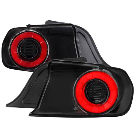 Spec'D Tuning Products - Spec-D 2015-2022 Ford Mustang Coupe/Convertible Red LED Bar Tail Lights (Glossy Black Housing/Clear Lens)