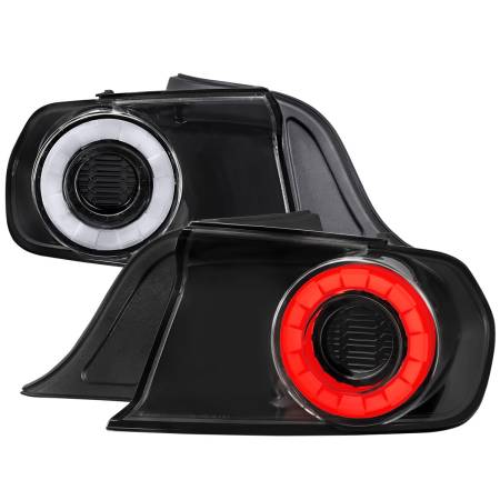 Spec'D Tuning Products - Spec-D 2015-2022 Ford Mustang Coupe/Convertible White LED Bar Tail Lights (Glossy Black Housing/Clear Lens)