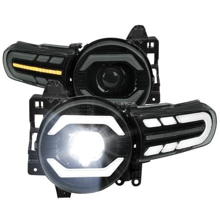 Spec'D Tuning Products - Spec-D 2007-2014 Toyota FJ Cruiser Full LED Projector Headlights with Sequential LED Turn Signal (Matte Black Housing/Smoke Lens)