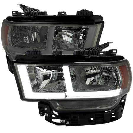 Spec'D Tuning Products - Spec-D 2019-2022 Dodge RAM 2500/3500/4500/5500 LED Bar Factory Style Headlights (Chrome Housing/Smoke Lens)